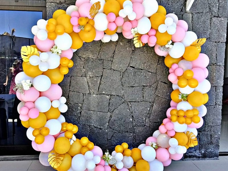 ARO COMPLETO HOJAS DORADAS Y FLORES